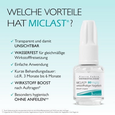MICLAST® 80 mg/g wirkstoffhaltiger Nagellack - gegen Pilze und Bakterien