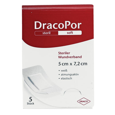 DRACOPOR Wundverband 5x7,2 cm steril - Pflaster