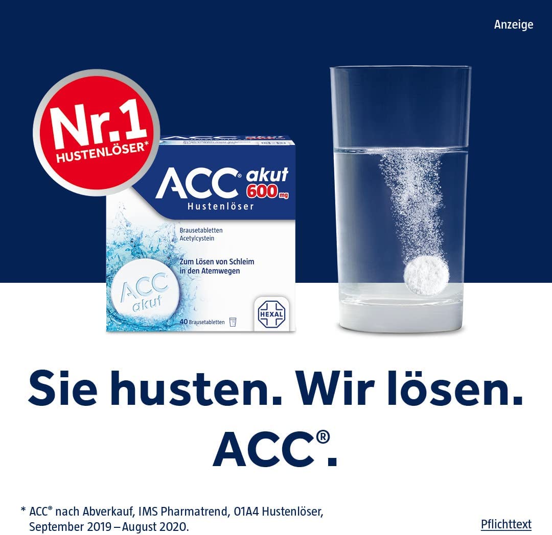 ACC akut 600 Brausetabletten - löst den Schleim und erleichtert das Abhusten