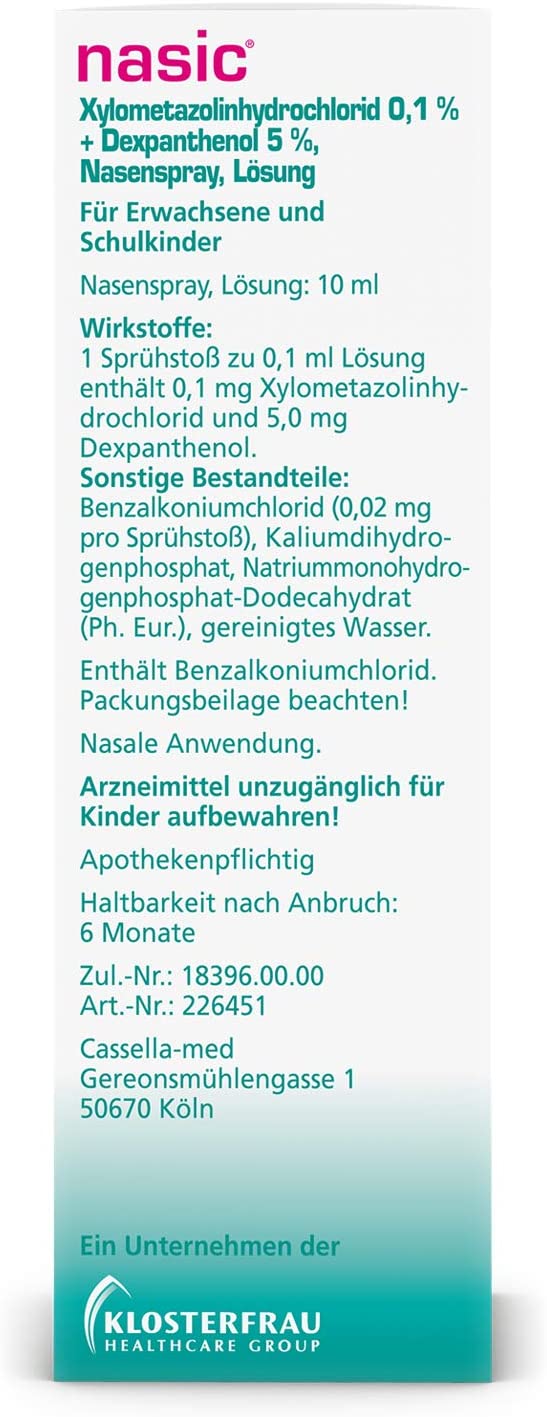 Nasic Nasenspray - Schnelle Linderung bei verstopfter Nase und Erkältungssymptomen