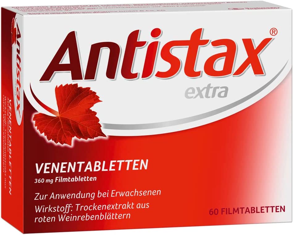 Antistax Extra Venentabletten - bei schweren & geschwollenen Beinen, nächtlichen Wadenkrämpfen, Venenschwäche