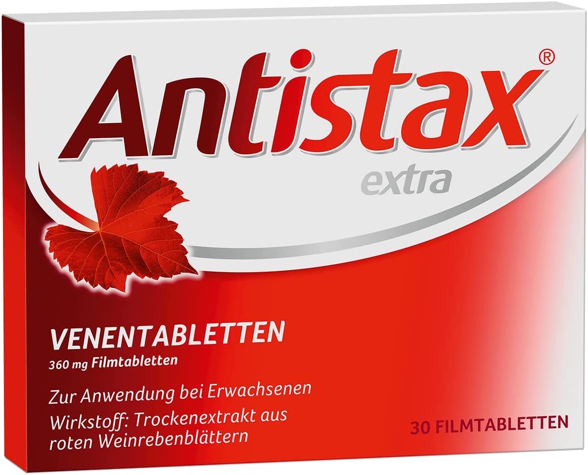 Antistax Extra Venentabletten - bei schweren & geschwollenen Beinen, nächtlichen Wadenkrämpfen, Venenschwäche