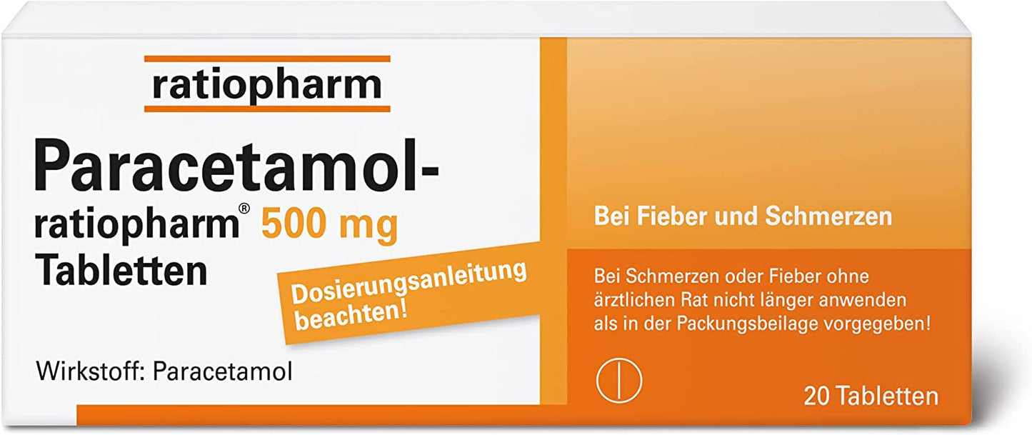 PARACETAMOL-ratiopharm 500 mg Tabletten 20 St