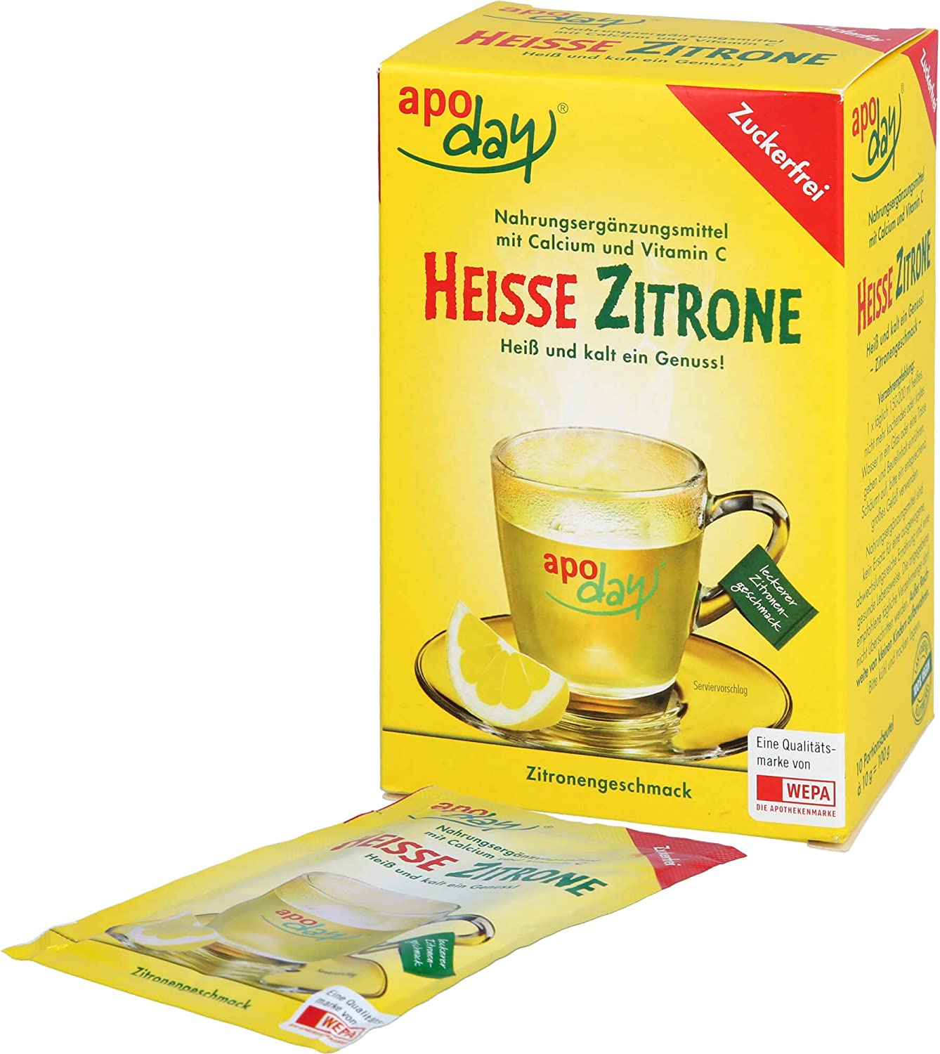 WEPA/ apoday Heisse Zitrone zuckerfrei - 10 x 10 g