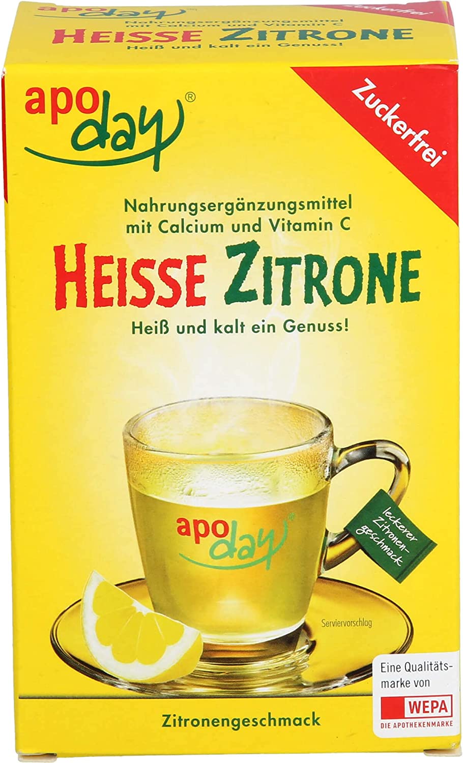 WEPA/ apoday Heisse Zitrone zuckerfrei - 10 x 10 g