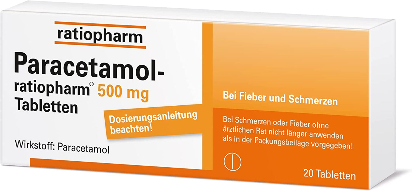 PARACETAMOL-ratiopharm 500 mg Tabletten 20 St