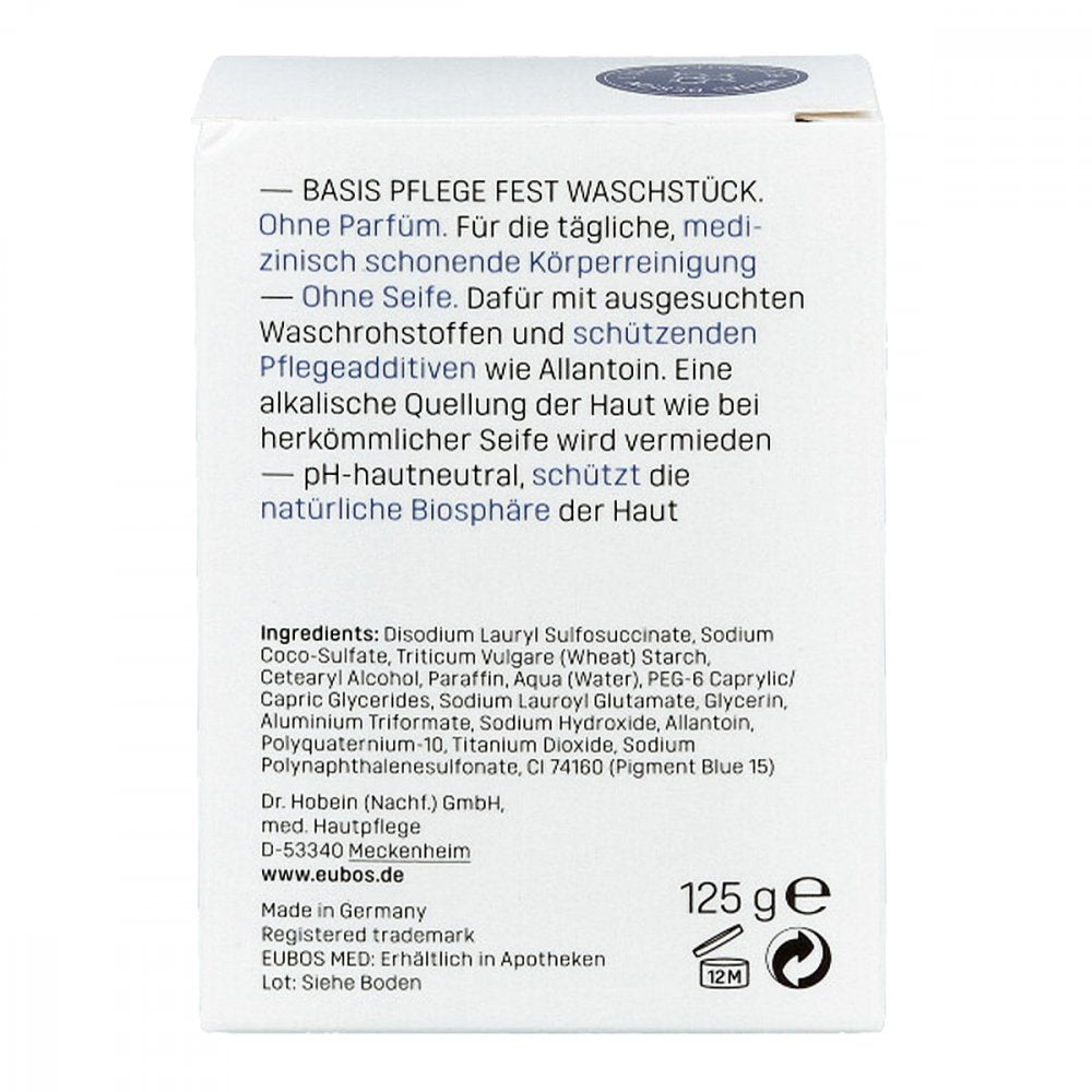 EUBOS BASIS PFLEGE FEST WASCHSTÜCK - pH Hautneutral - 125g