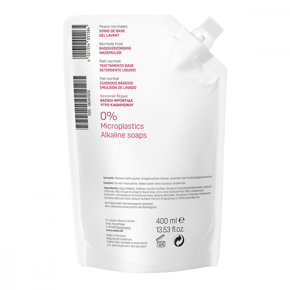 EUBOS BASIS PFLEGE FLÜSSIG WASCH + DUSCH NACHFÜLLBEUTEL - Frischer Duft- 400ml