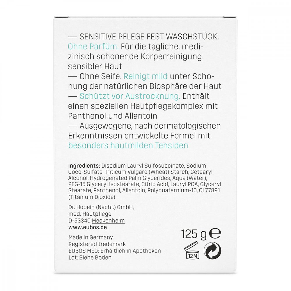 EUBOS SENSITIVE PFLEGE FEST WASCHSTÜCK - 125g