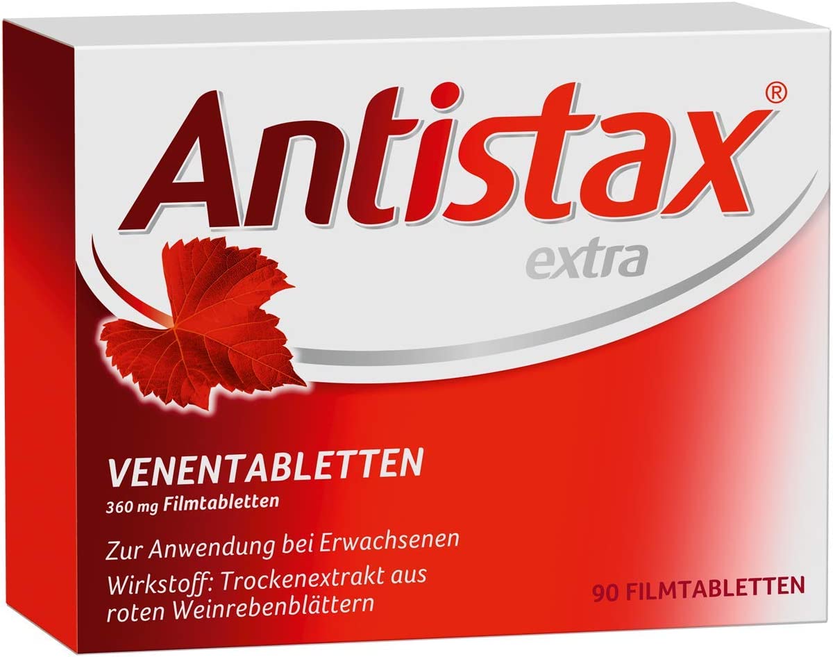 Antistax Extra Venentabletten - bei schweren & geschwollenen Beinen, nächtlichen Wadenkrämpfen, Venenschwäche