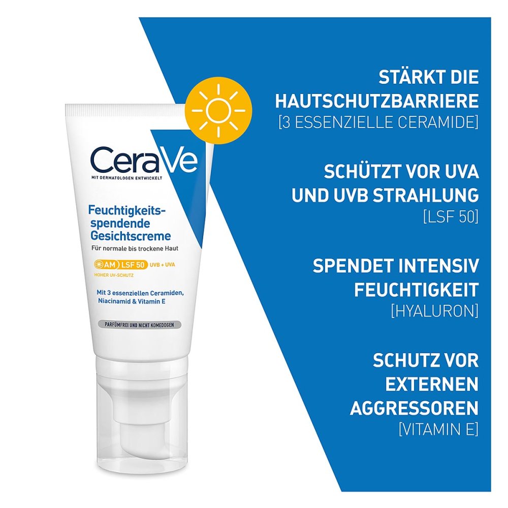 CERAVE Feuchtigkeitsspendende Gesichtscreme LSF 50