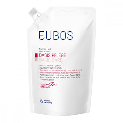 EUBOS BASIS PFLEGE FLÜSSIG WASCH + DUSCH NACHFÜLLBEUTEL - Frischer Duft-  400ml